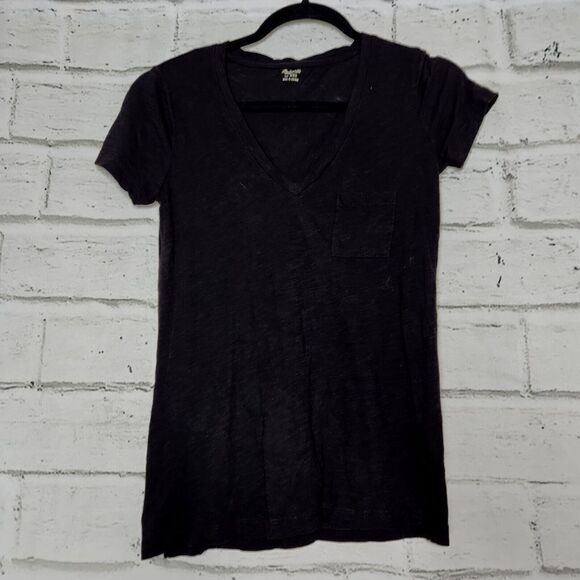 Madewell Women's Solid Black Short-Sleeved T-Shirt Size XXS With Pocket - Picture 1 of 11